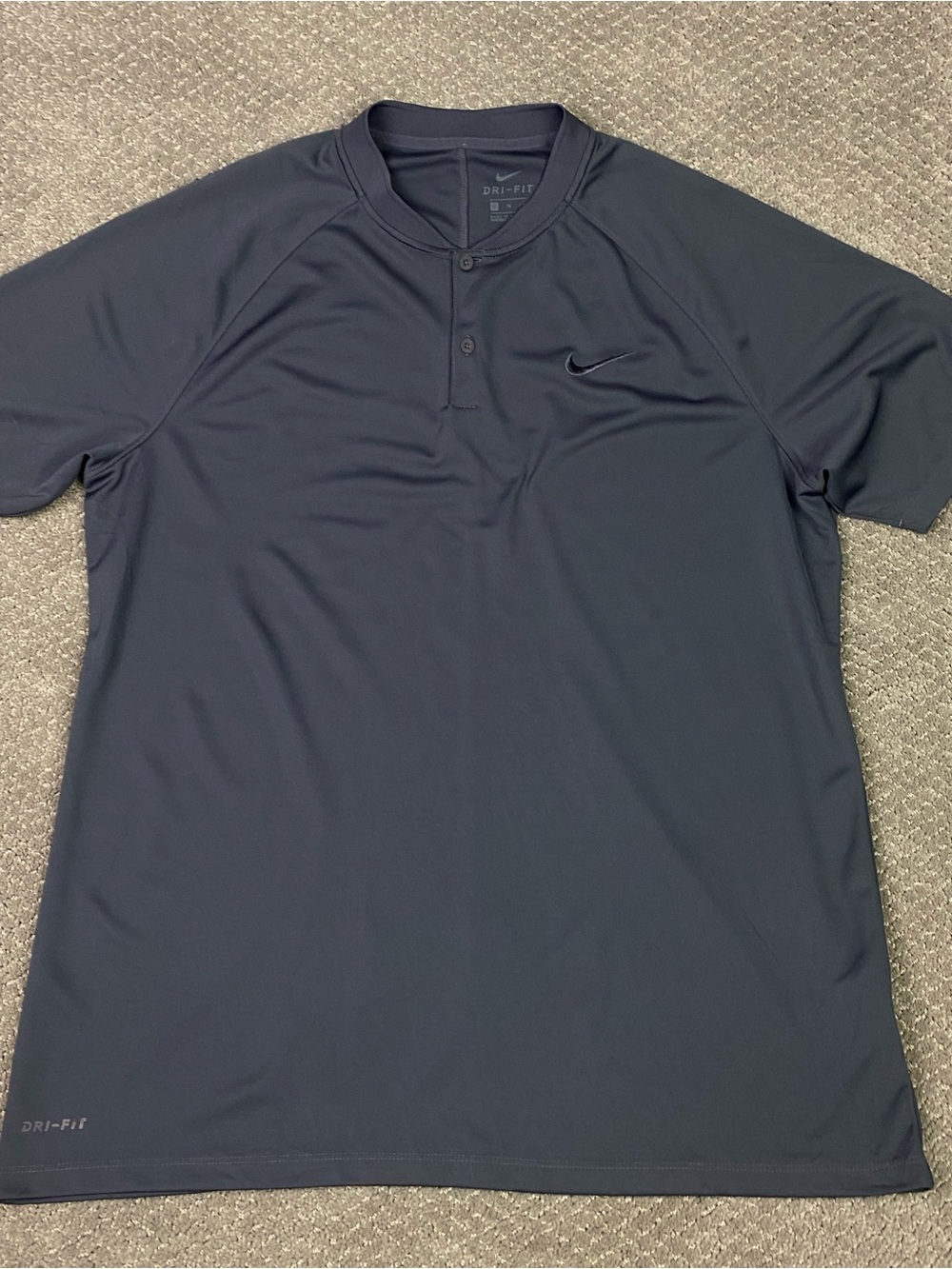 Nike Momentum Victory Blade Collar Golf Polo Shirt Mens XL Dark Gray 929142 015